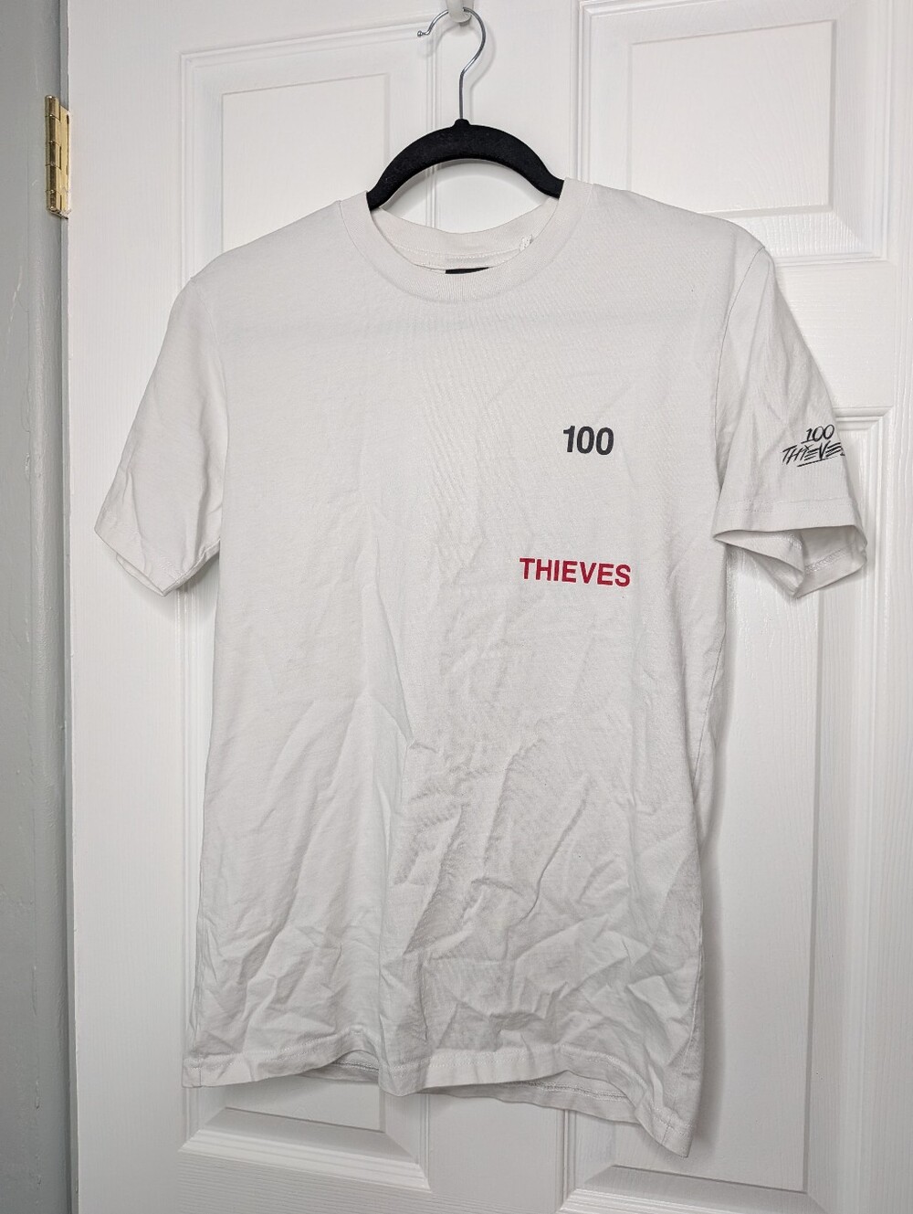 100 Thieves 100 Countdown Graphic T-Shirt White Size Small Gaming Esports